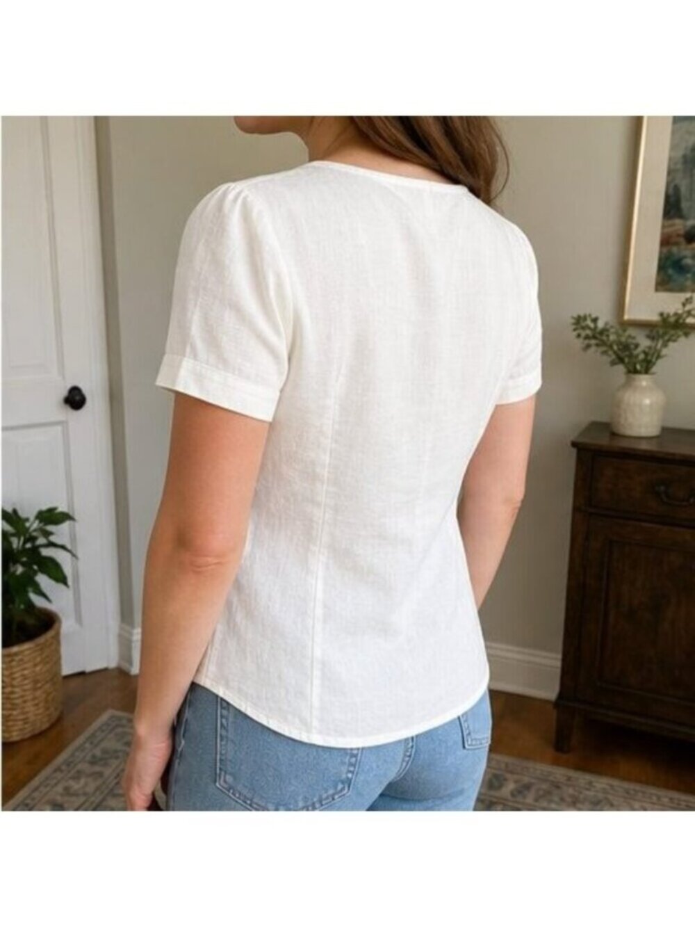 White Ruffle Blouse - Picture 3 of 6